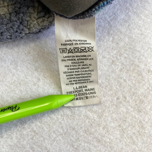 Vintage L.L. Bean Fleece Jacket Men's L Reg Purple Nordic Aztec Fair Isle Y2K - Picture 10 of 13